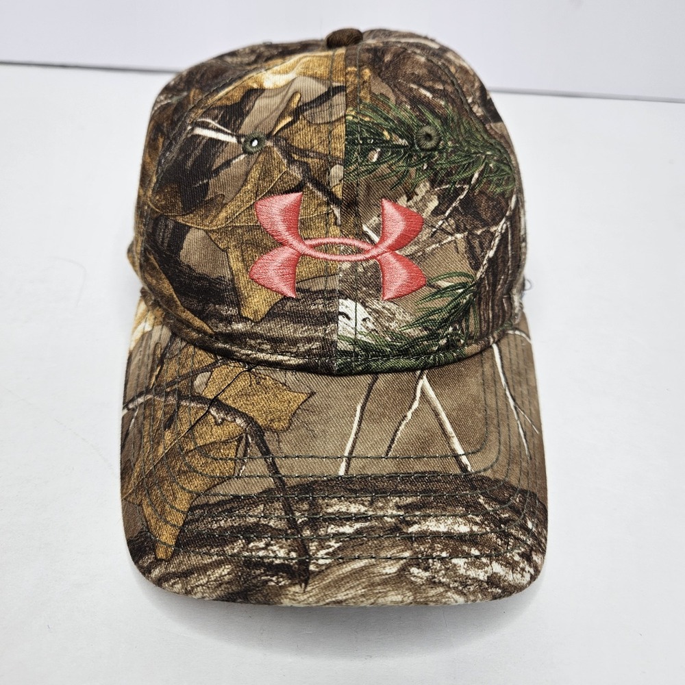 Under Armour Womens Pink Logo Camouflage Snapback Adjustable Ball Hat Cap